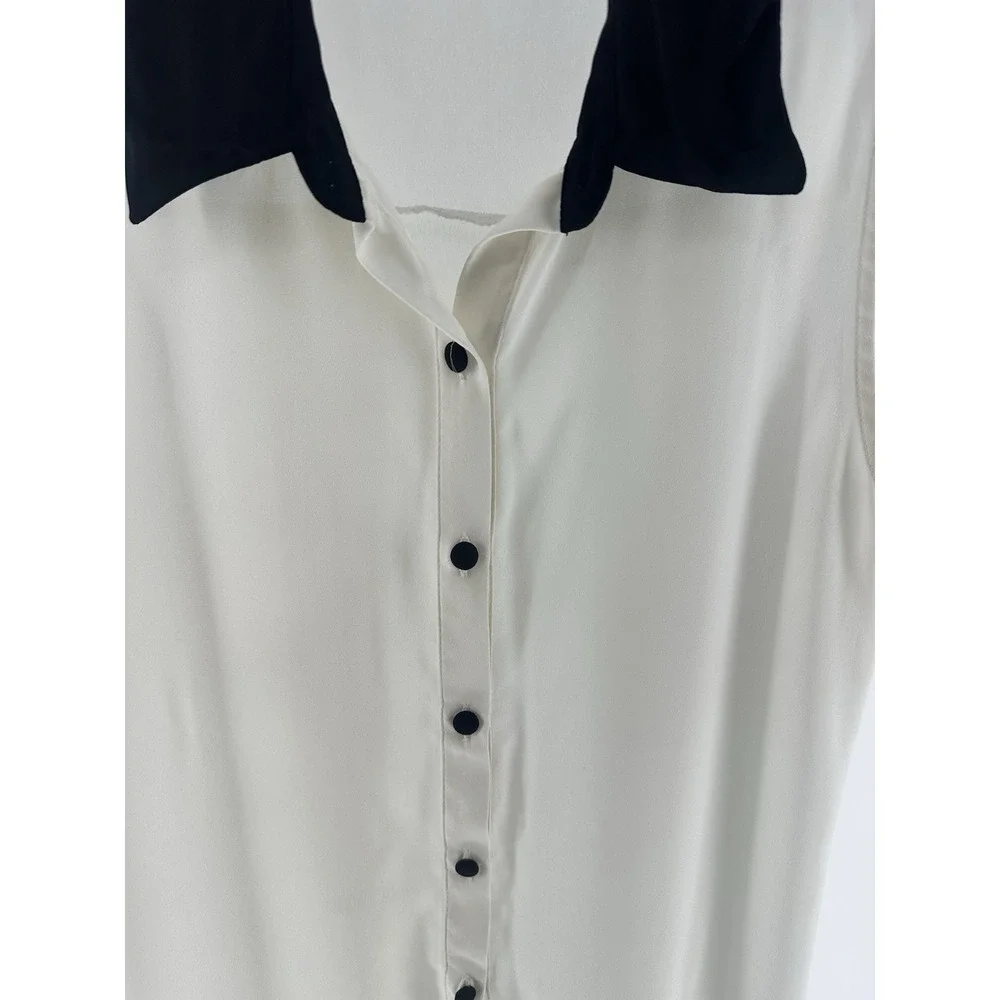 Monteau  Black & White Tie Blouse Size‎ S